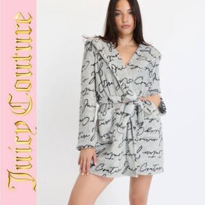 Juicy Couture Script Logo Plush Hooded Robe